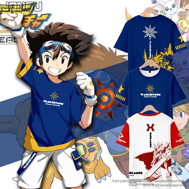 

Anime Digimon Adventure T Shirt Men Boy Summer Short Sleeve Children Tshirt Graphic Tees Taichi Yagami Cosplay Costume