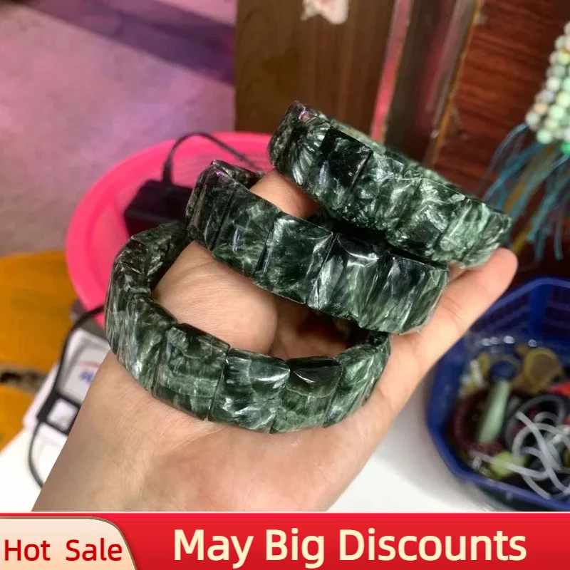 Новые русские бусины из серафинита (клинохлорида) браслеты 11*15 мм ювелирные