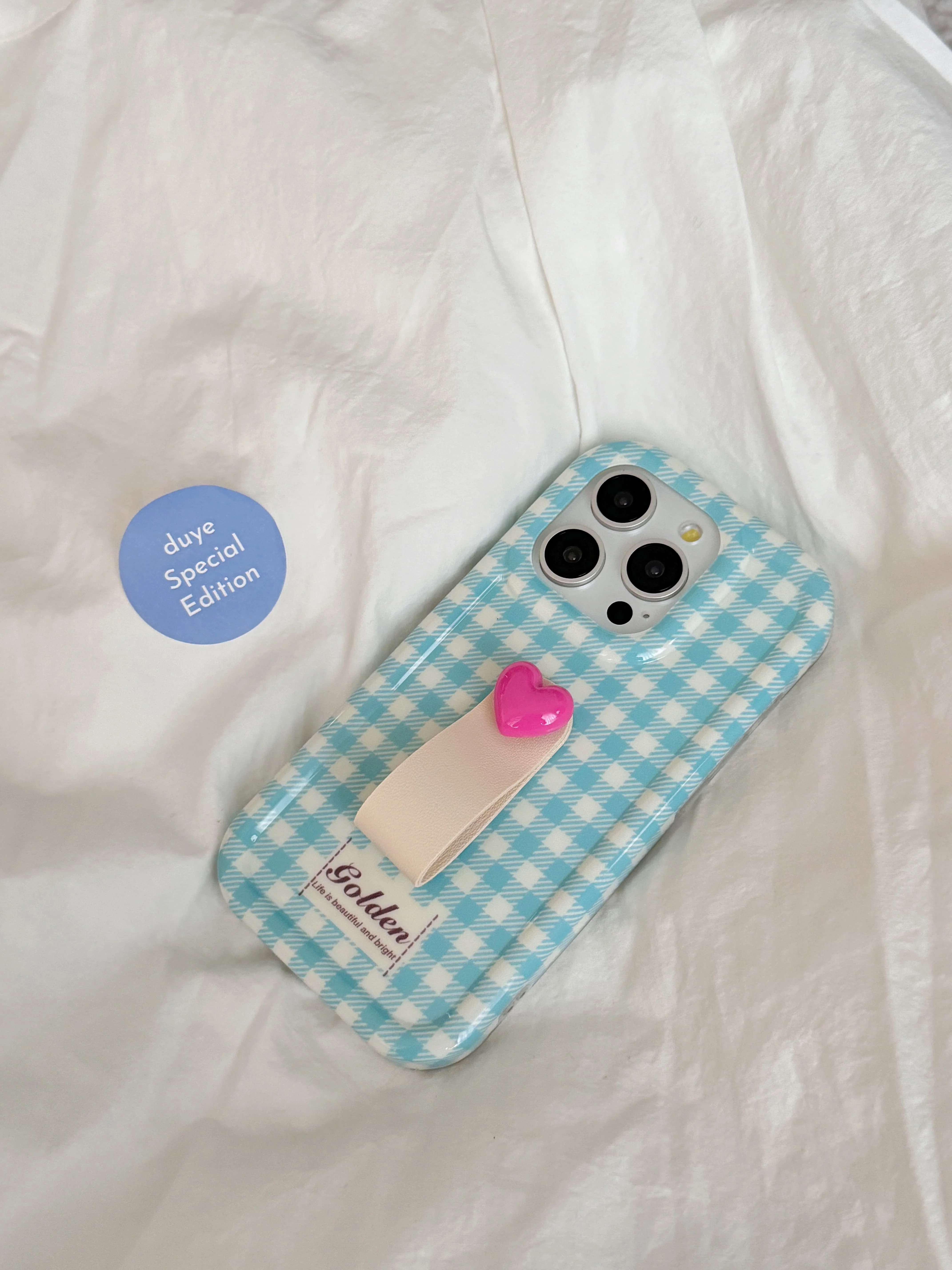 Корейский стиль Instagram шикарный винтажный синий шашки 3D кольцо ремешок Модный