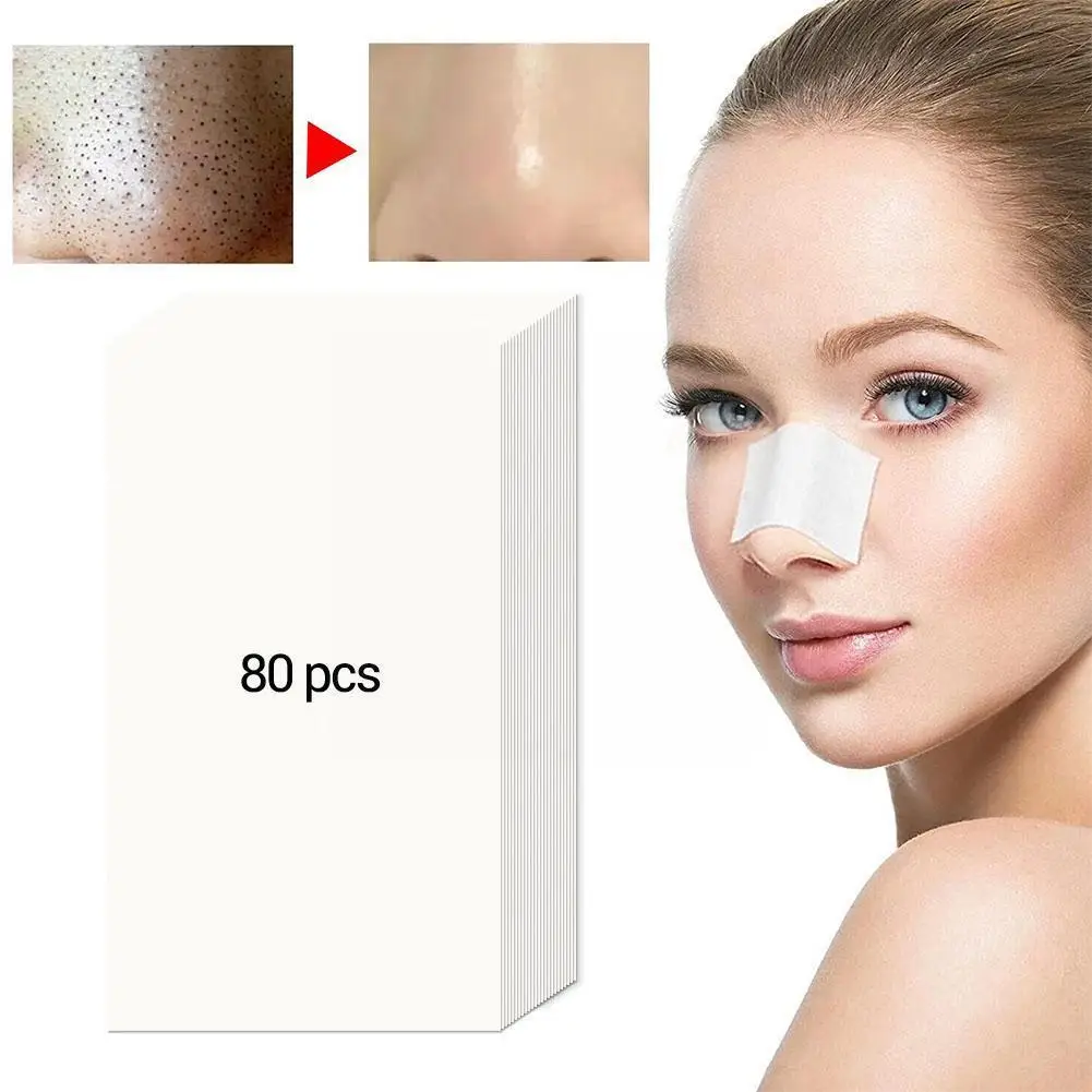 

LANBENA 80PCS Nose Paper Blackhead Remover Paper Nose Nasal T New Acne Strips Zone Care Paper Treatment H3Z3