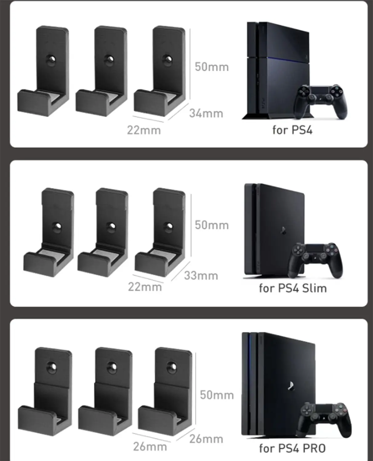 Настенное крепление для PS4 Pro Slim держатель-подставка игровой консоли