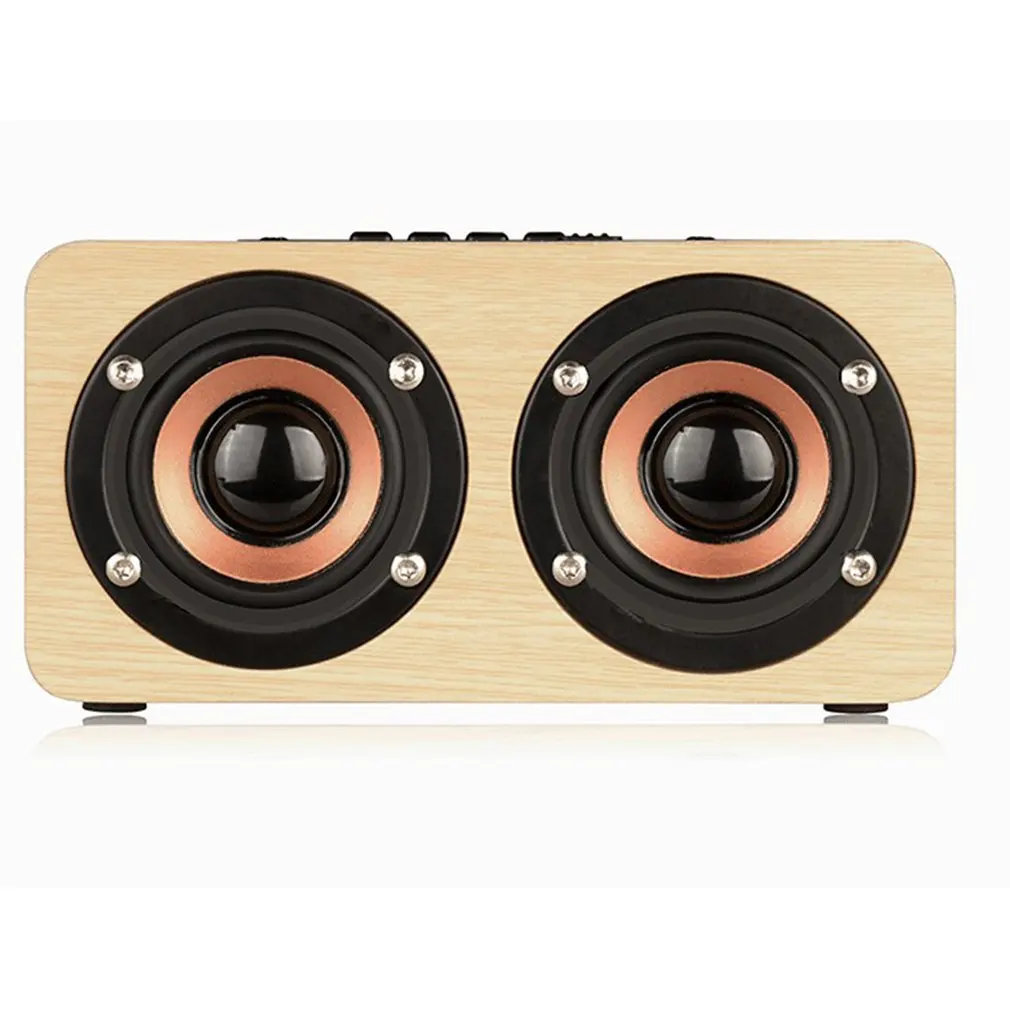 

Stereo Wooden Speaker Portable HiFi Speakers TF Play Hand Free Call AUX Input Super Bass Loudspeaker Computer Column