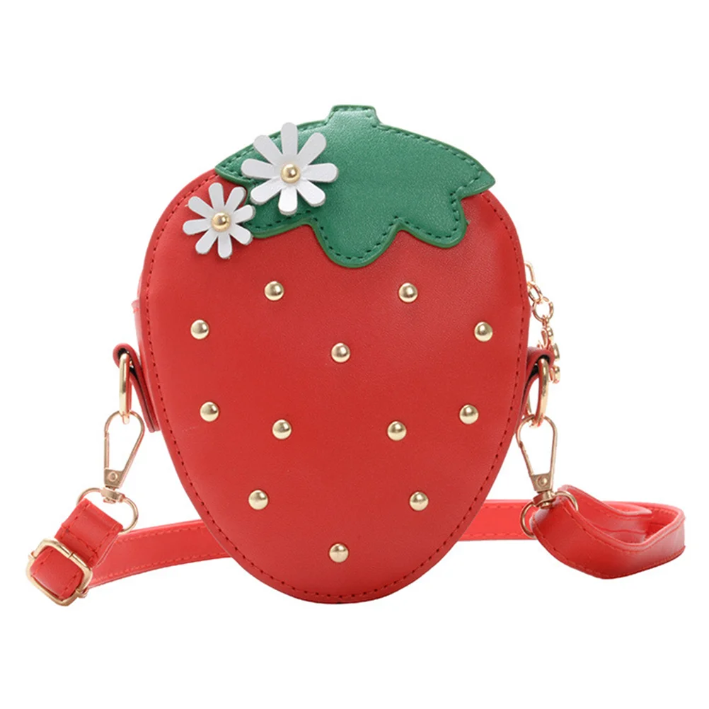

1pc Strawberry Coin Purse Kid Bag Single Shoulder Bag Simple Girl Satchel