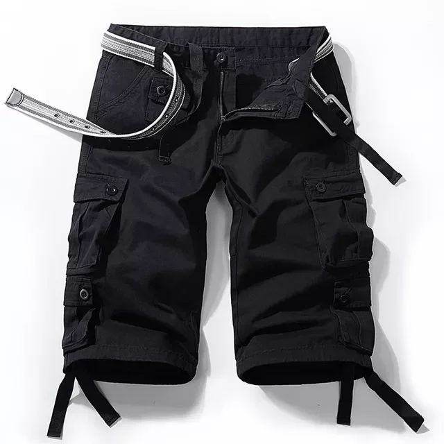 

Шорты-карго мужские с множеством карманов, Свободные повседневные хлопковые шорты-сафари в стиле милитари, лето 3/4