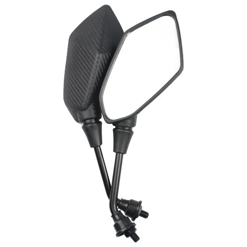 Зеркало мотоциклетное выпуклое 8/10 мм углеродное волокно 2 шт./пара