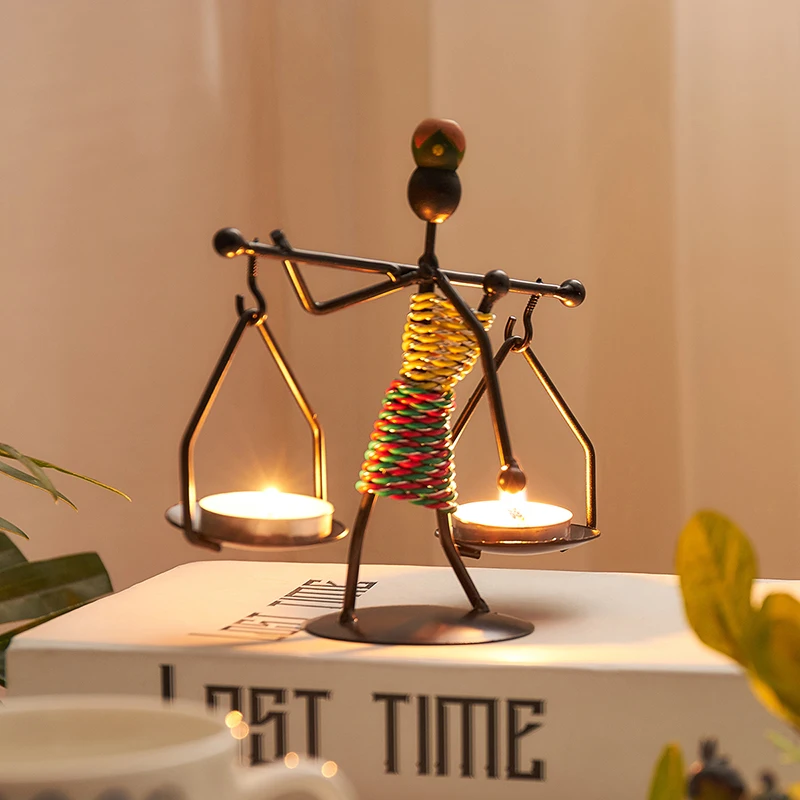 

Vintage Candle Holders Home Decoration Metal People Model Candelabros Decorative Creative Candlestick Party Wedding Centerpices