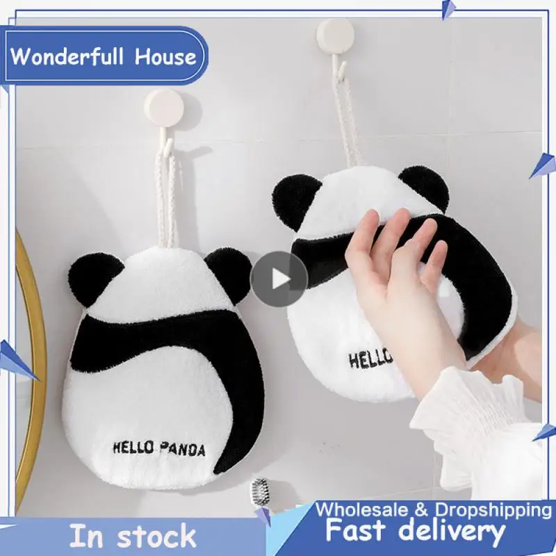 Kitchen Dishcloth Soft Plush Fabric Coral Fleece Rag Wipe Daily Use Hanging Household Handkerchief