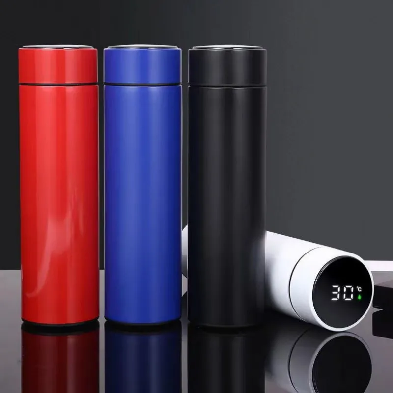 

500ml Smart Thermos Cup Creative Temperature Display Thermos, Water Bottle 304 Stainless Steel Men's Business Thermos Cup