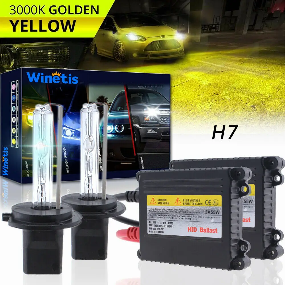 

55W Winetis 3000K H7 Hid Headlight+Adapter Kit For Vw Tiguan 18-2020 Low Beam