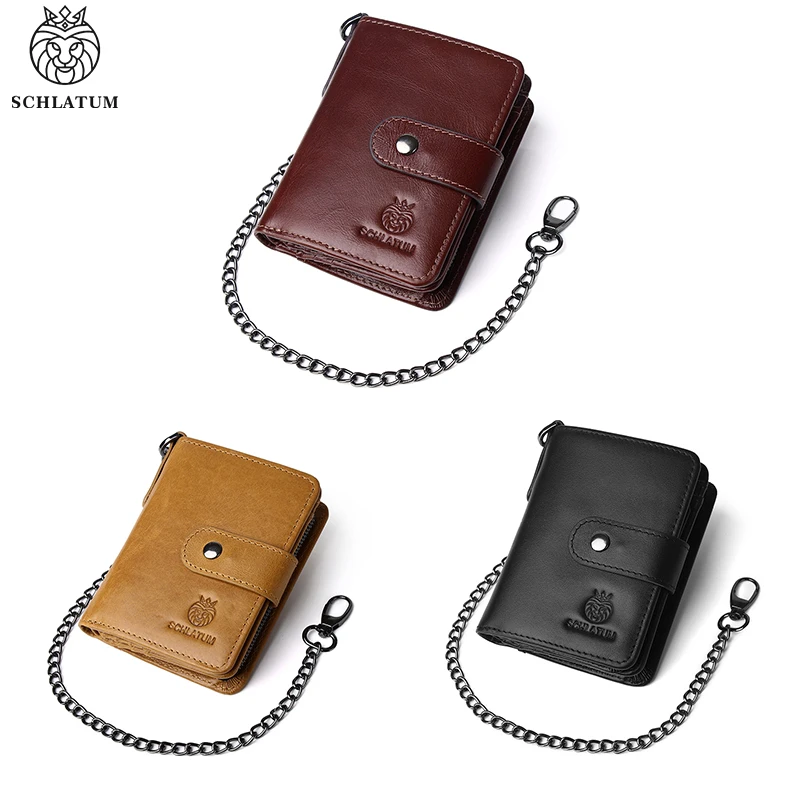 Мужской кожаный кошелек винтажная молния RFID высокое качество брендовый мужской