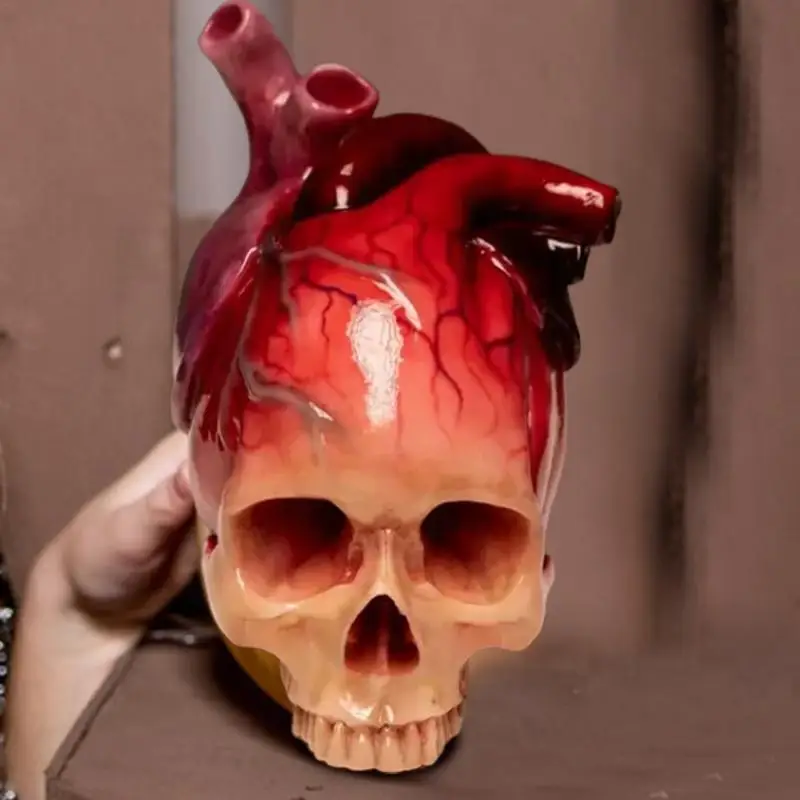 Статуэтка-Скелет из смолы ручная работа статуя Сердце Череп Хэллоуин ужасные