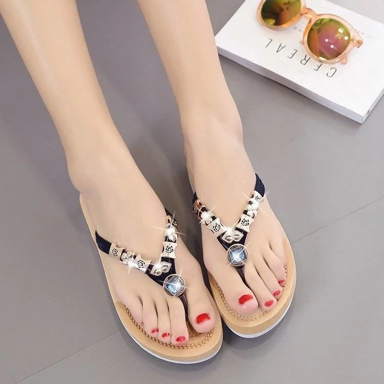 

Muffin Sandals for Women Thick Bottom Leisure Flip Flops Fashion Non Slip Beach Shoes Extra Large Women's Slippers