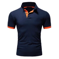 mens polo shirt spring and autumn new lapel stitching short sleeved t shirt mens business casual oversized polo shirt mens