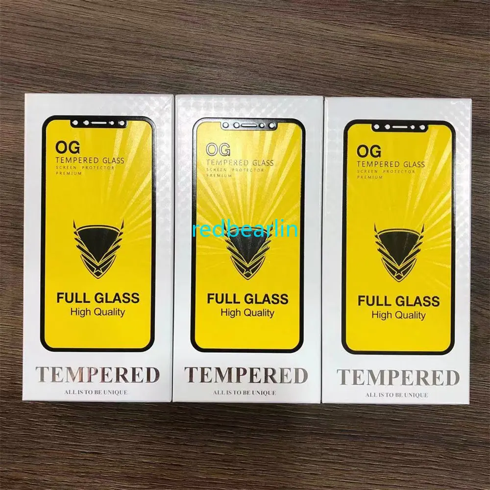 50Pcs Golden Armor Gold Full Glue Tempered Glass for iPhone 14 13 12 Pro Max 9H 0.3mm Full Cover Glass Screen Protector