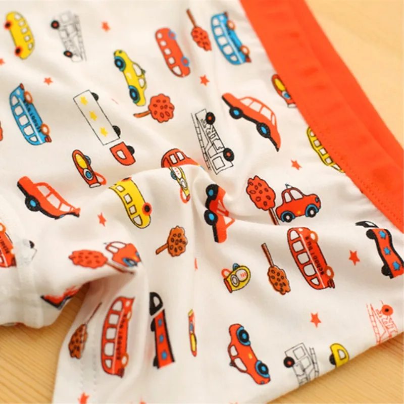 3Pc/lot Random Colors Soft Breathable Boys Boxer Kids Underwear Boy Underpants Boxer Modal Soft for Children 2-8Y images - 6