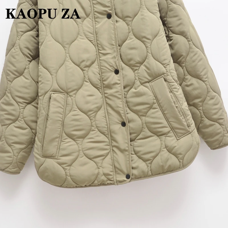 KaOPU ZA 2024 осеннее женское винтажное пальто стеганая куртка классическая женская