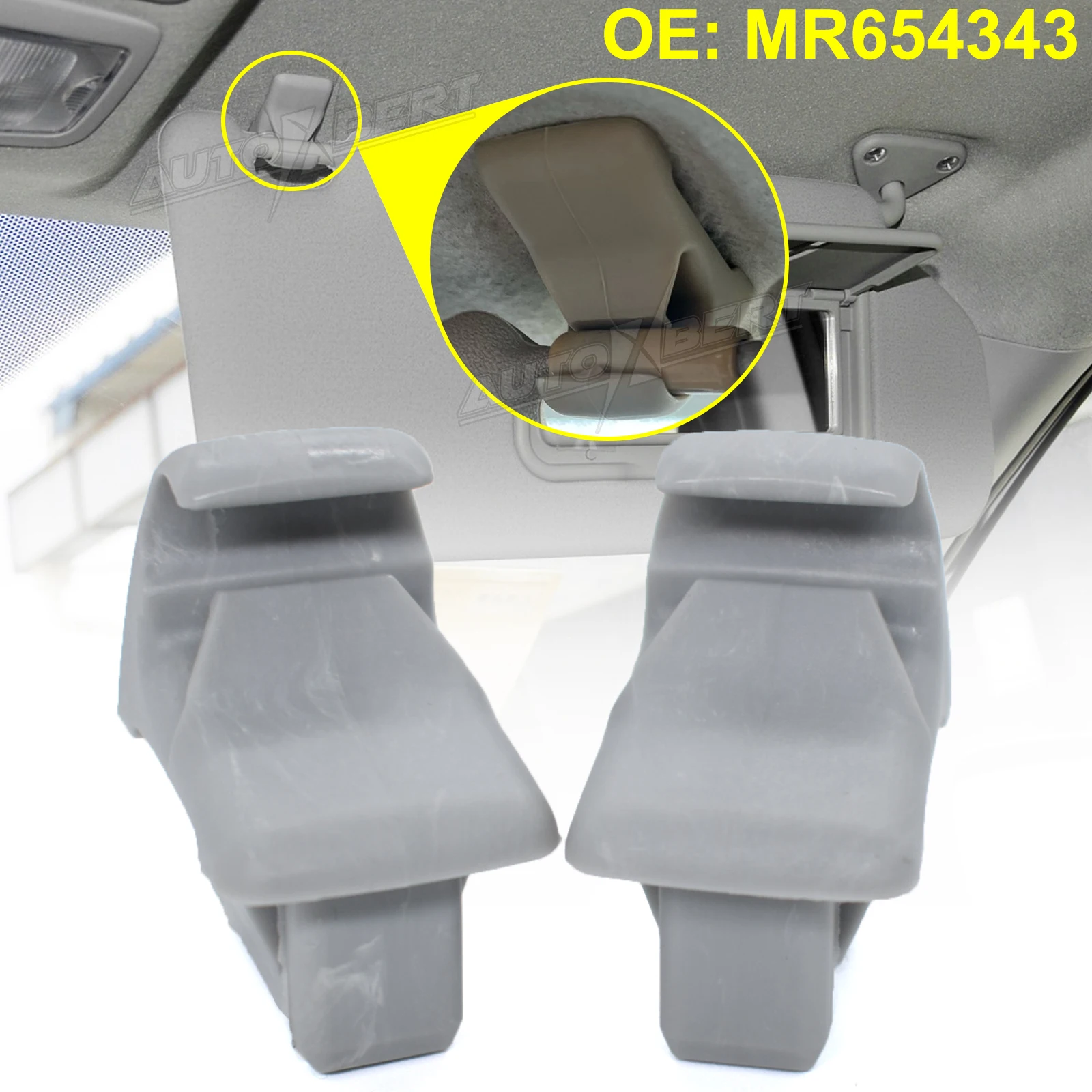 

Пара для Mitsubishi Lancer ASX Lancer Evolution X Outlander Sport MR 654343 Серый солнцезащитный козырек, крючок, зажим, кронштейн, вешалка, автомобильные детали