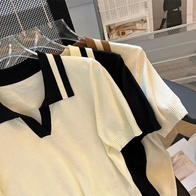 Летняя новая женская футболка с коротким рукавом женский Шелковый модный топ