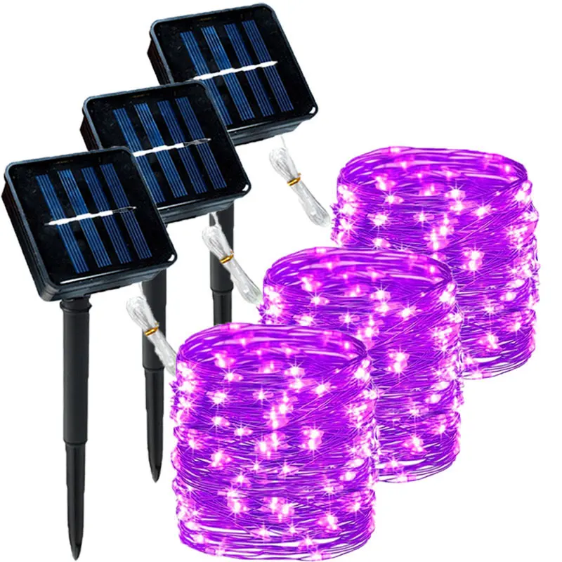 

3Sets Solar String Fairy Lights 7M 50LED/12m 100LED Waterproof Outdoor Garland Solar Power Lamp Christmas for Garden Decoration