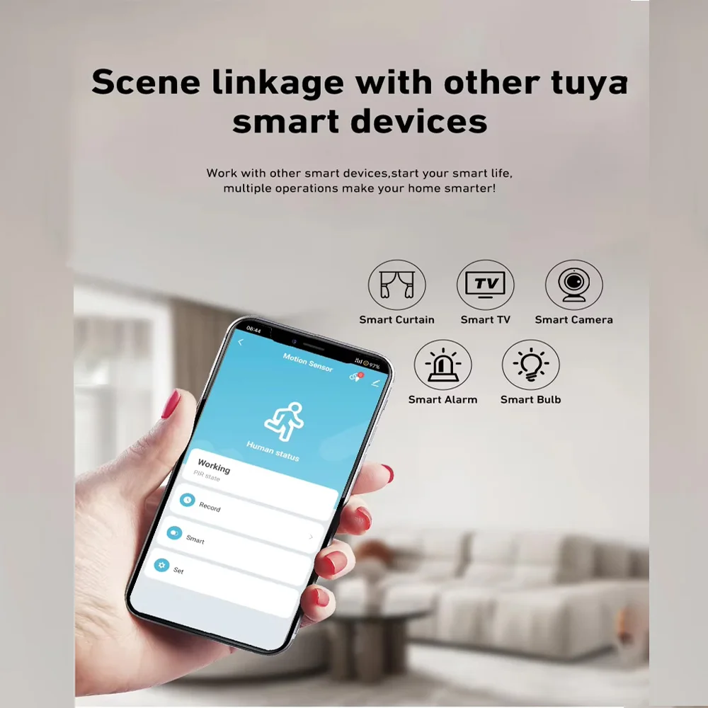 Фото Умный датчик движения PIR с Wi-Fi и Zigbee для автоматизации домашней безопасности и умного дома №3
