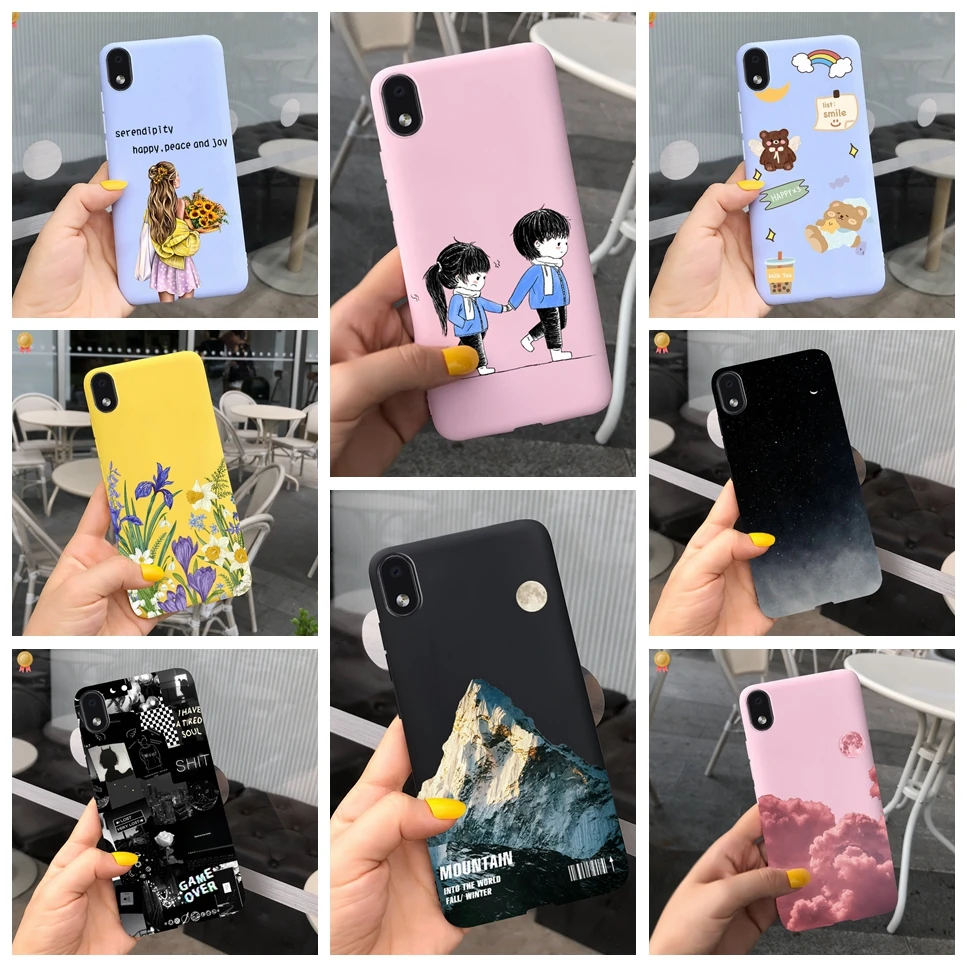 

For Samsung Galaxy A01 M01 Core Case Fashion Cute Flower Cat Shockproof Soft TPU Silicon Yellow Phone Case For Samsung A01 Cover