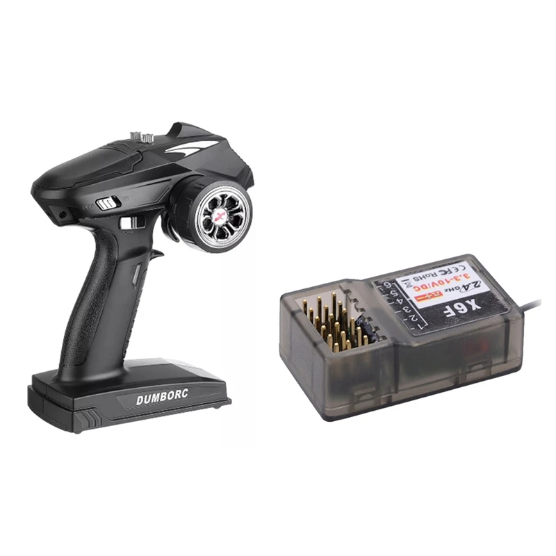 

DUMBORC 1Pcs X6 2.4G 6CH RC Radio Transmitter With X6F Receiver & 1Pcs X6F2.4G 6CH Radio Control System Receiver