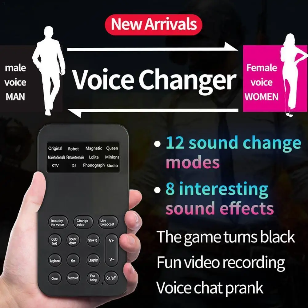 

Phone Pc Universal Voice Changer Mini Sound Card Portable 8multi Voice Changer Mic Voice Disguiser For Game/live Broadcast D2g1