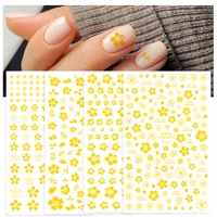 1pcs hot stamping 3d four petals flower nail art decal nail slider white flower nail art decoration diy nail art sticker