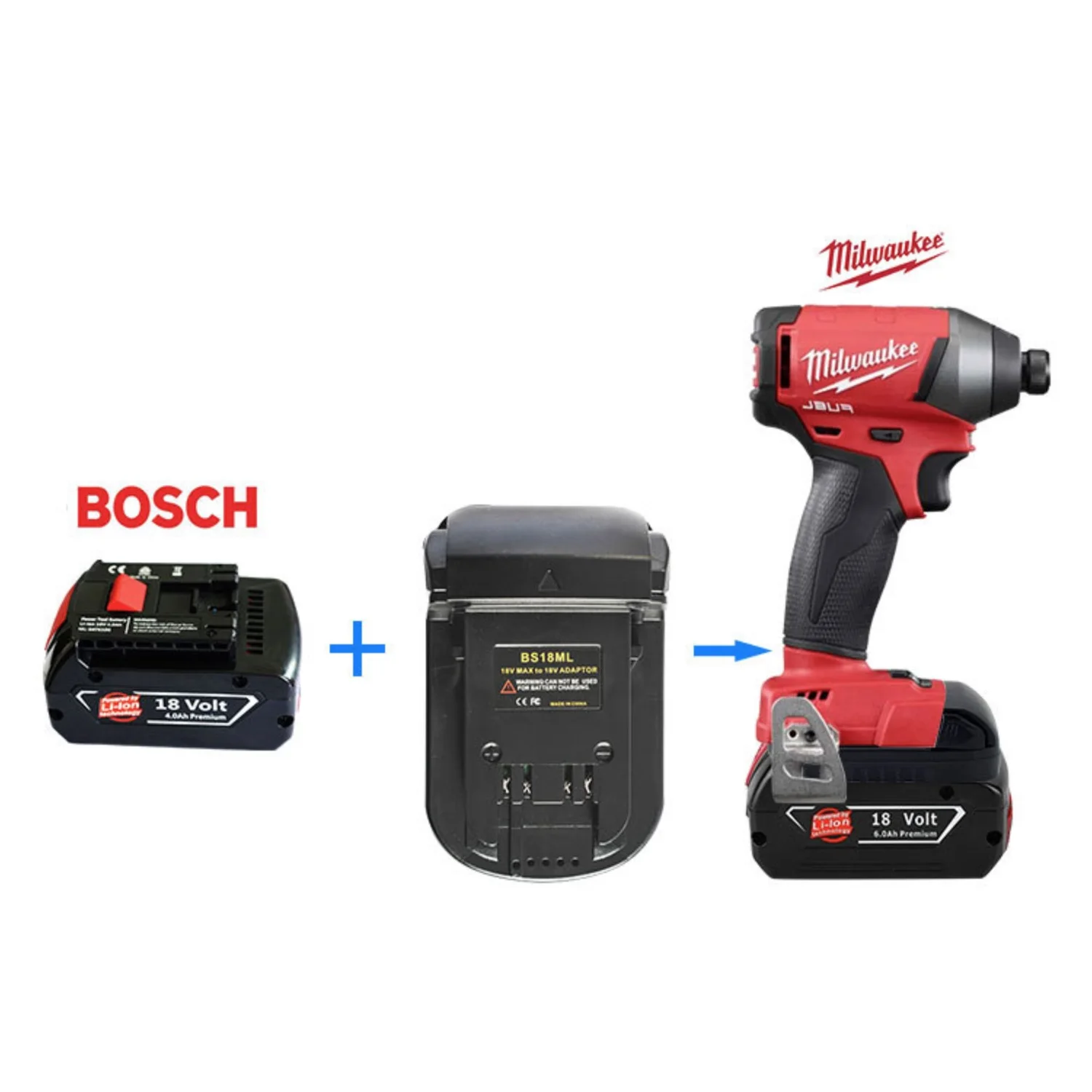 Адаптер BS18ML для литиевых аккумуляторов Bosch 18 в