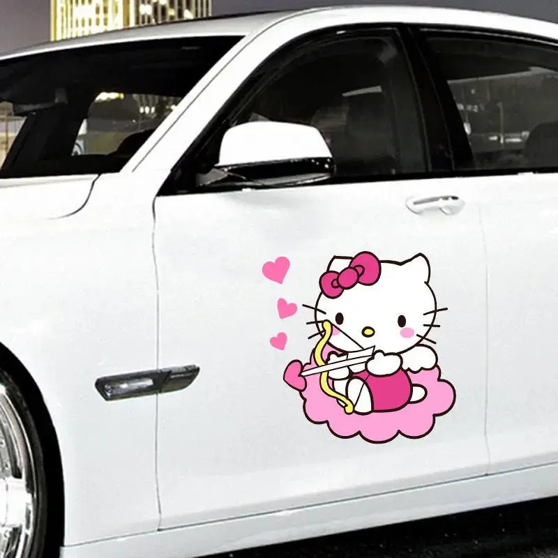 

Cute Sanrio Hello Kitty Car Sticker Scratch Shielding Cover Waterproof Car Decoration Decals Girl Car Motor Bike Accessories