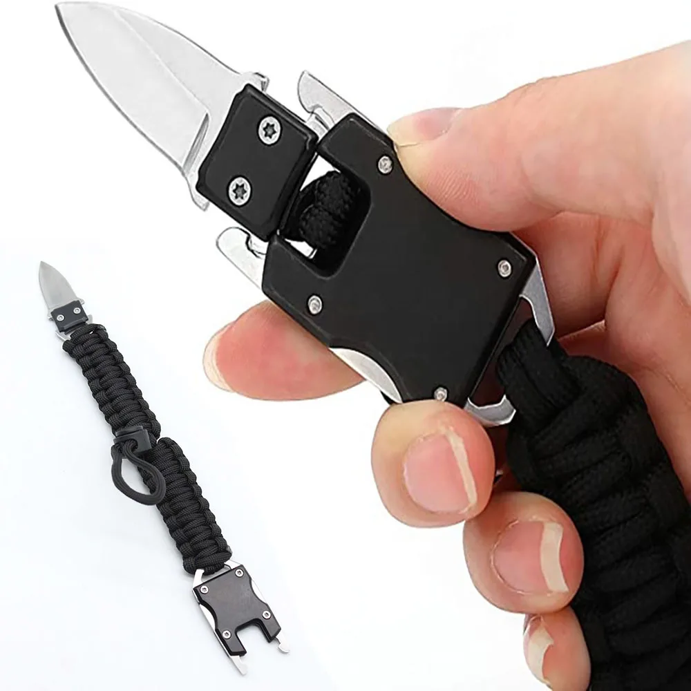 

Многофункциональный браслет для выживания на природе для мужчин и женщин, плетеный Паракорд, нож из нержавеющей стали, Походное спасение, п...