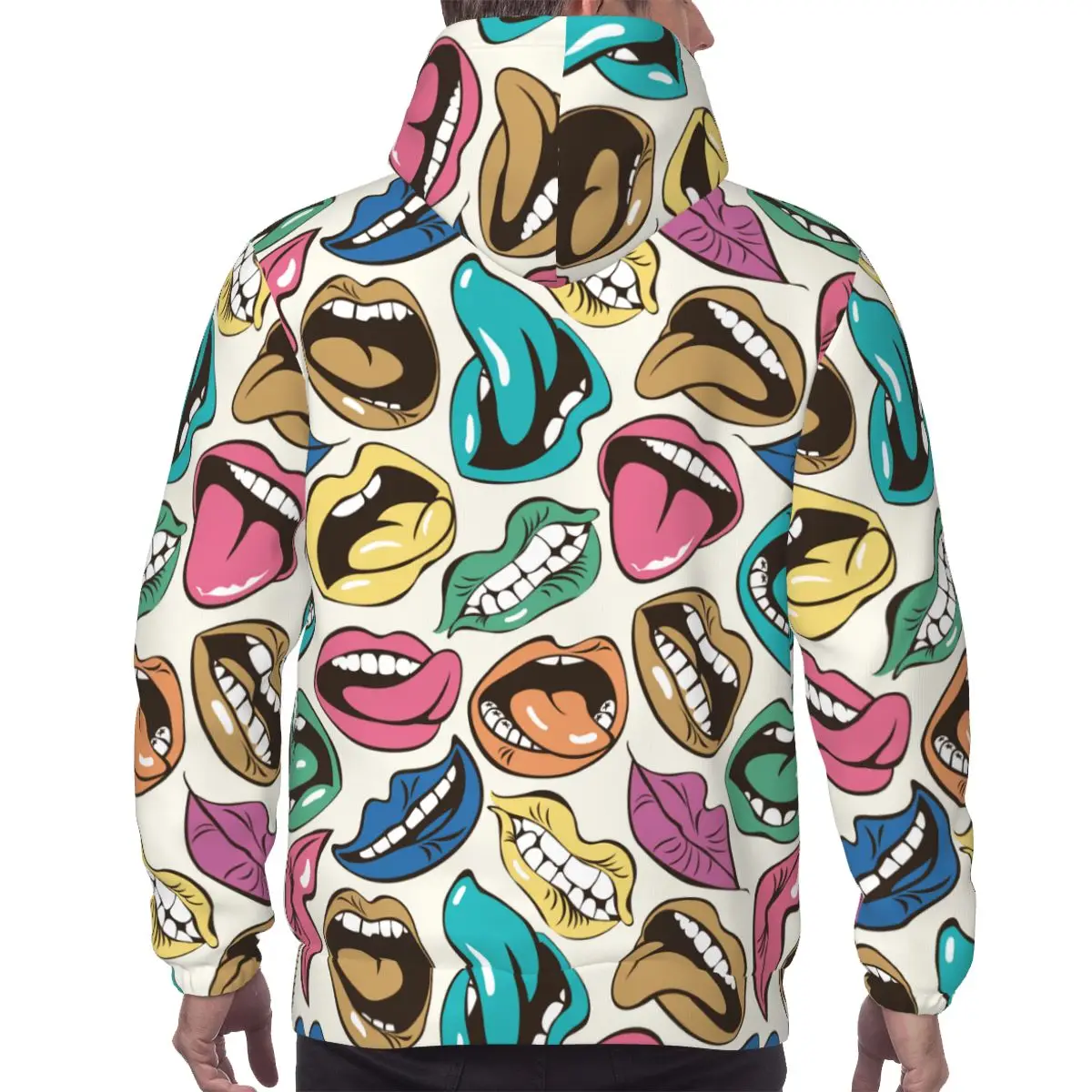 Мужские Женские толстовки хип-хоп с длинным рукавом и губами