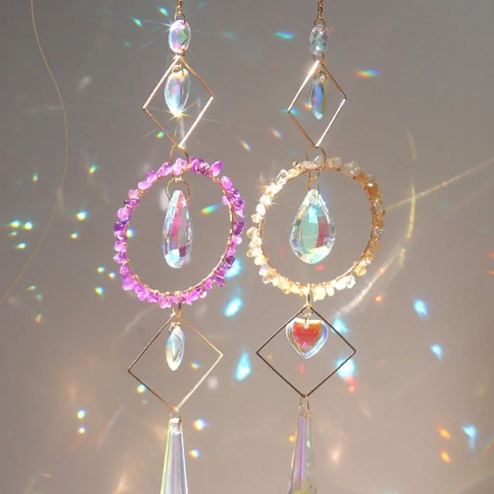 Красочная звезда луна кристалл ловец солнца витраж балкон двор подвесные