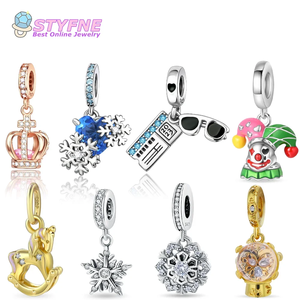 Подвеска в виде короны королевы из стерлингового серебра 925 пробы бусины