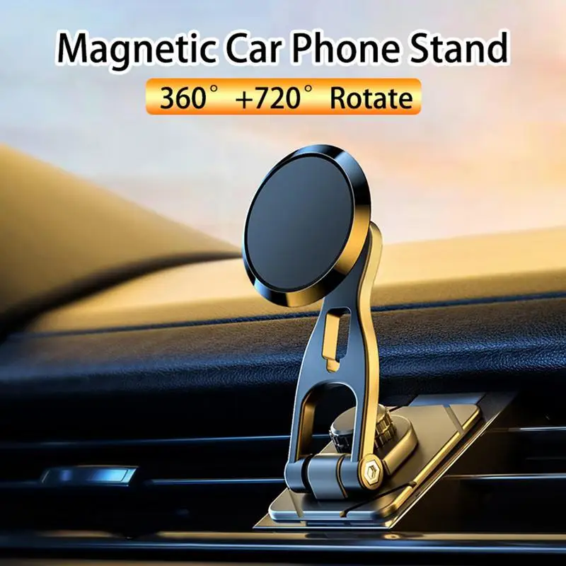 

Magnetic Car Phone Holder Durable 360 Degree Rotatable Hand Free Folding Cell Phone Mount Holder Stand Stylish Auto Car Accessor