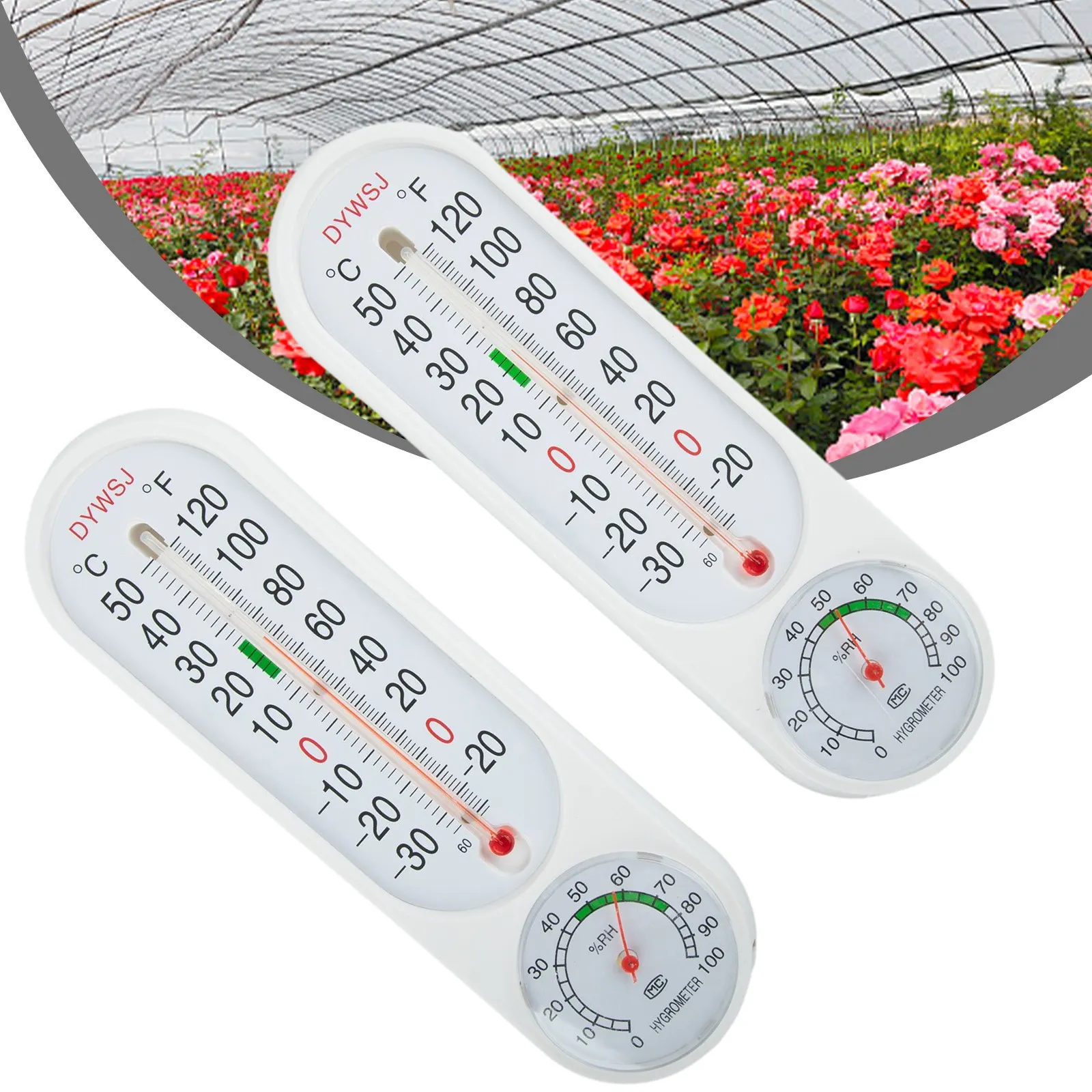 

Флюоресцентный термометр-20-120 (RH) -30 ~ 50 ° C, 2 шт., комнатный термометр для теплицы, большой наружный