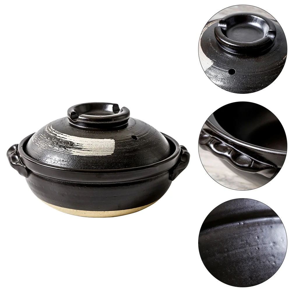 

Pot Ceramic Clay Cooking Casserolewith Japanese Stew Soup Lid Earthenware Hot Pots Korean Stockpot Dish Pan Cookware Stock
