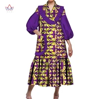 african turn down collar clothes lantern sleeve maxi long dress dashiki african dresses for women plus size party dress wy6532