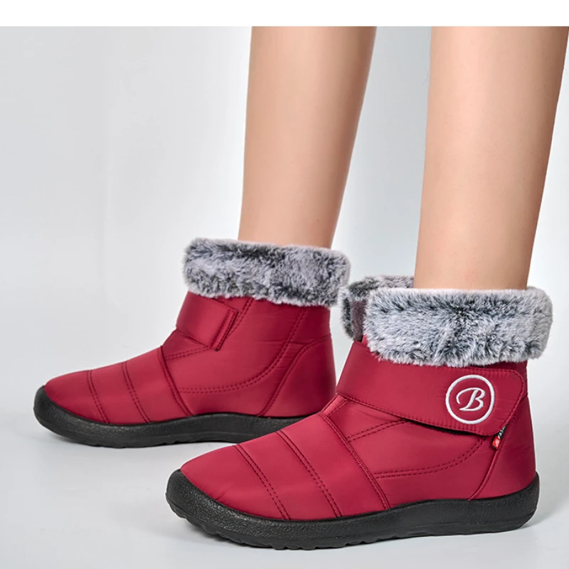 

Женские ботинки, осень и зима, новая обувь на танкетке с подкладкой, бархатные теплые женские зимние ботинки, уличные водонепроницаемые бот...