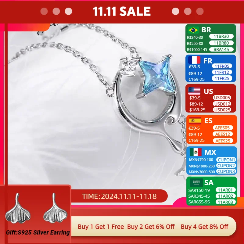 Thaya Moon Design Женские ожерелья Модная цепочка с подвеской и кристаллами Элегантное