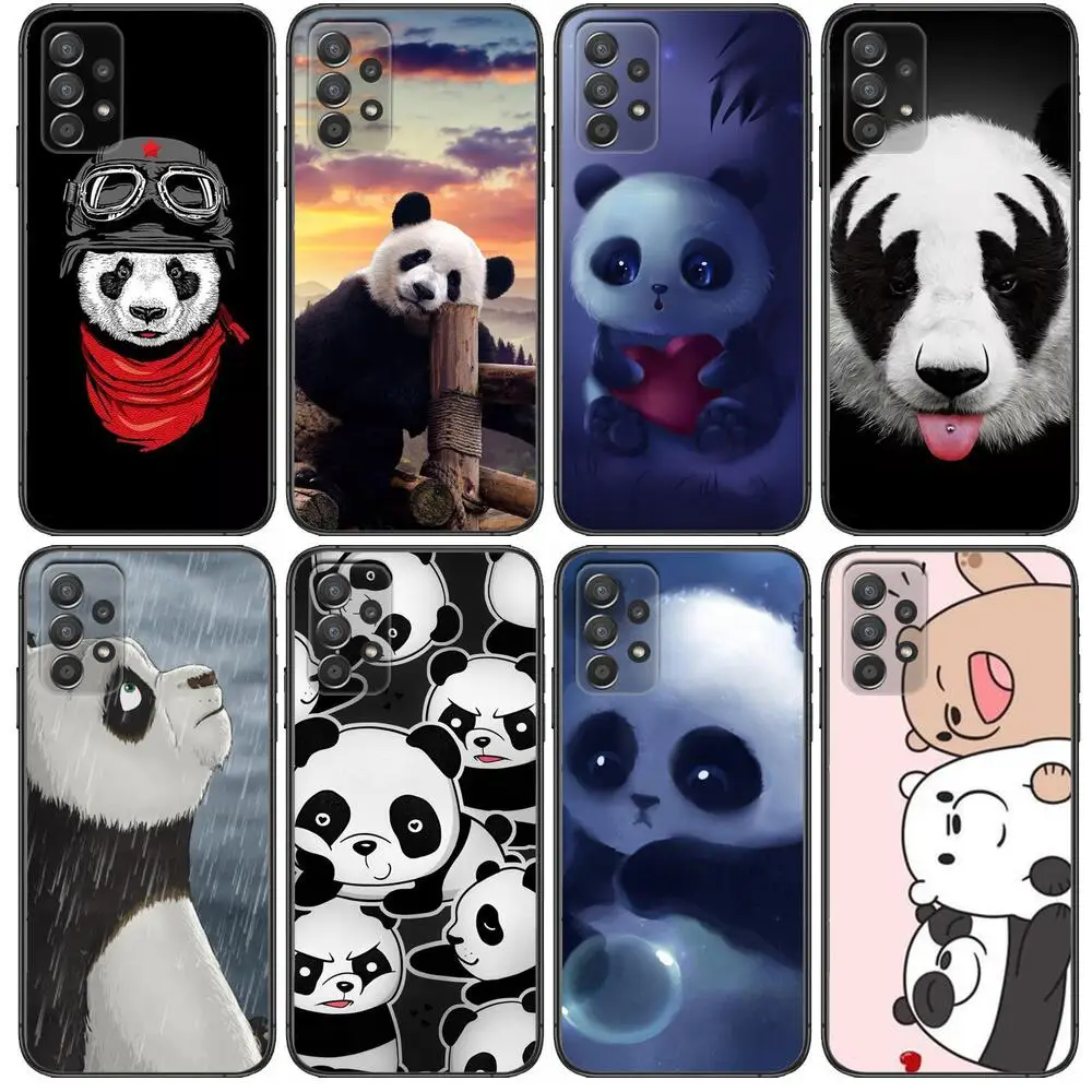 

G-good luck panda Phone Case Hull For Samsung Galaxy A70 A50 A51 A71 A52 A40 A30 A31 A90 A20E 5G a20s Black Shell Art Cell Cove