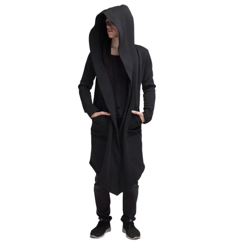

Hooded Cape Long Cardigan Windbreaker European Autumn And Winter Jackets Male Trench Coat Fashion Men 's Mantle Japanese Style