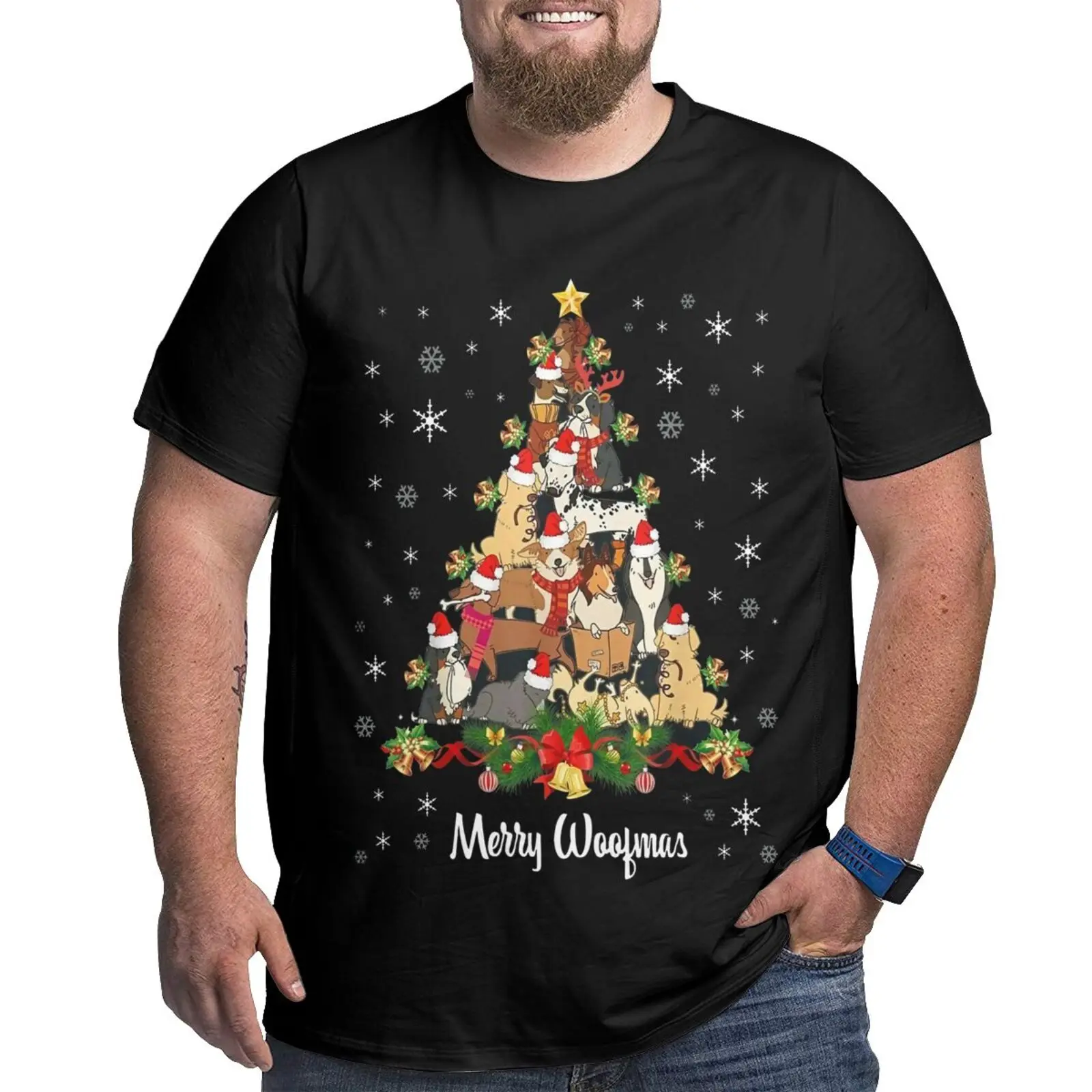 

Merry Woofmas Christmas Tree Xmas For Oversized T-Shirt T Shirt Men's T-Shirts Tee Shirt Men Manga Tshirts For Men Clothes Men