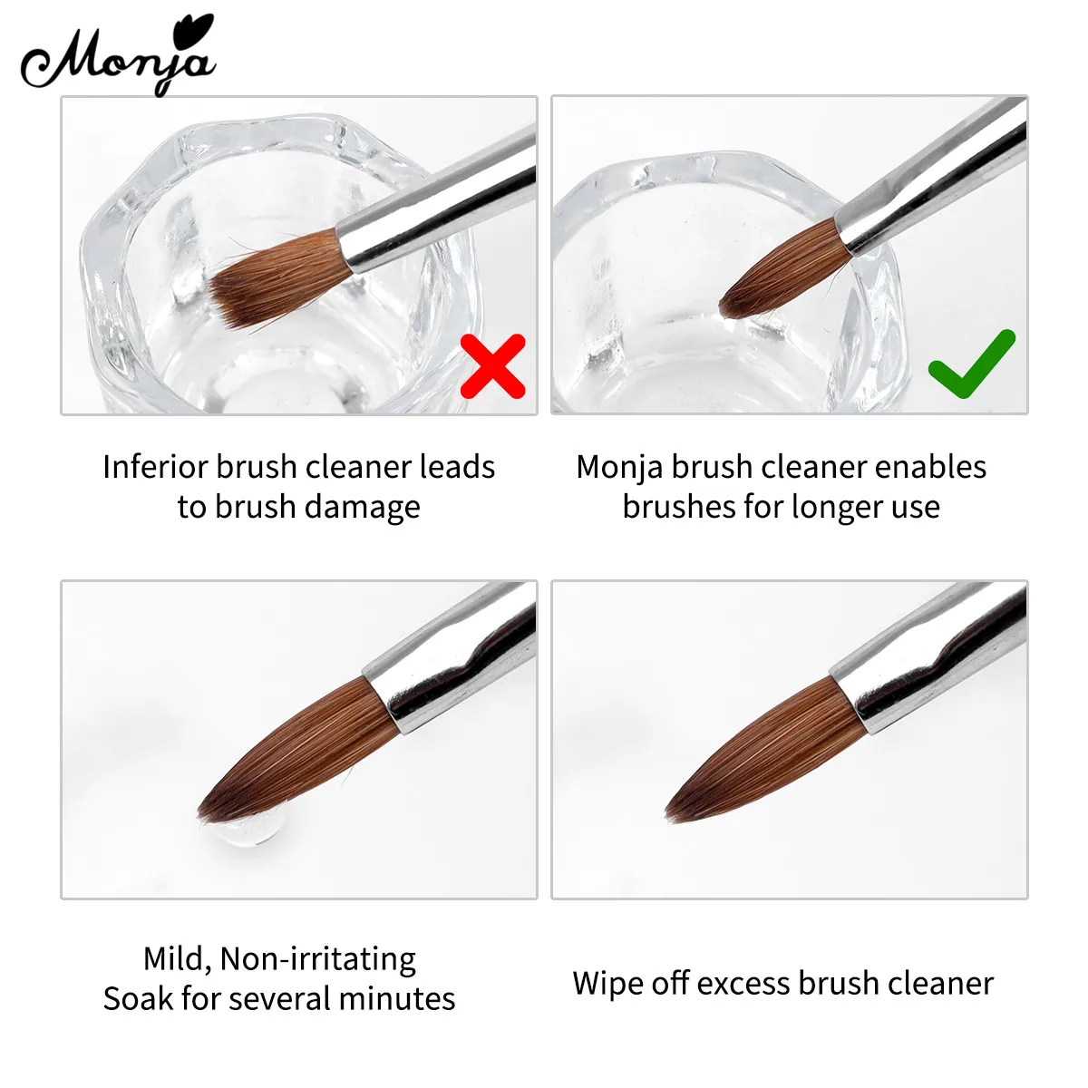 Monja 30/60 мл щетка для ногтей очищающее средство жидкое удаления акрилового