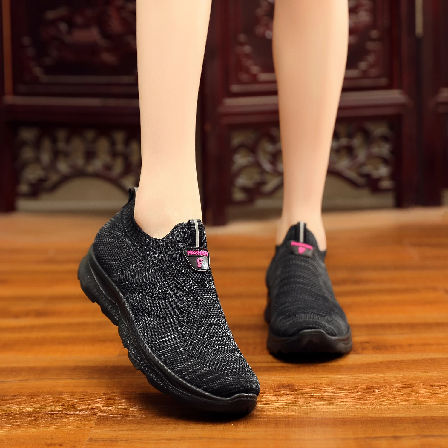 XQ Spring/summer New Flat Heel Cover Breathable Women's Single Elastic Mouth Soft Sole Socks Leisure Sports Outdoor Cloth Shoes