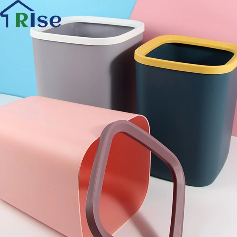 

Creative Garbage Container Household Press Ring Large Desktop Trash Bin Nordic Thickened And Durable Debris Trash Can For Home