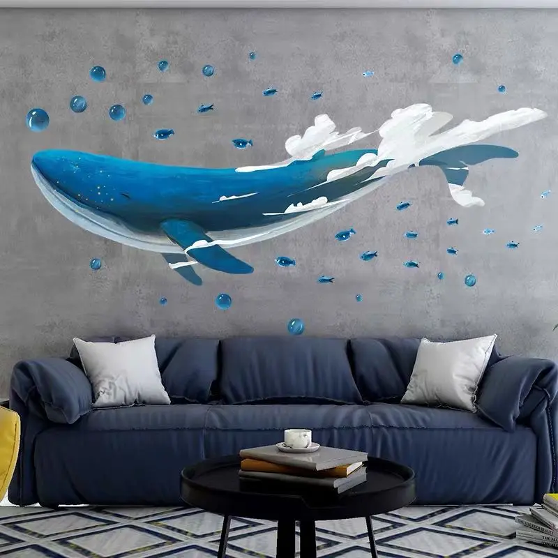 

Self-adhesive Whale Wall Stickers Living Room Decor Bedroom Corridor Staircase Background Wedding Home Decorations Accessories