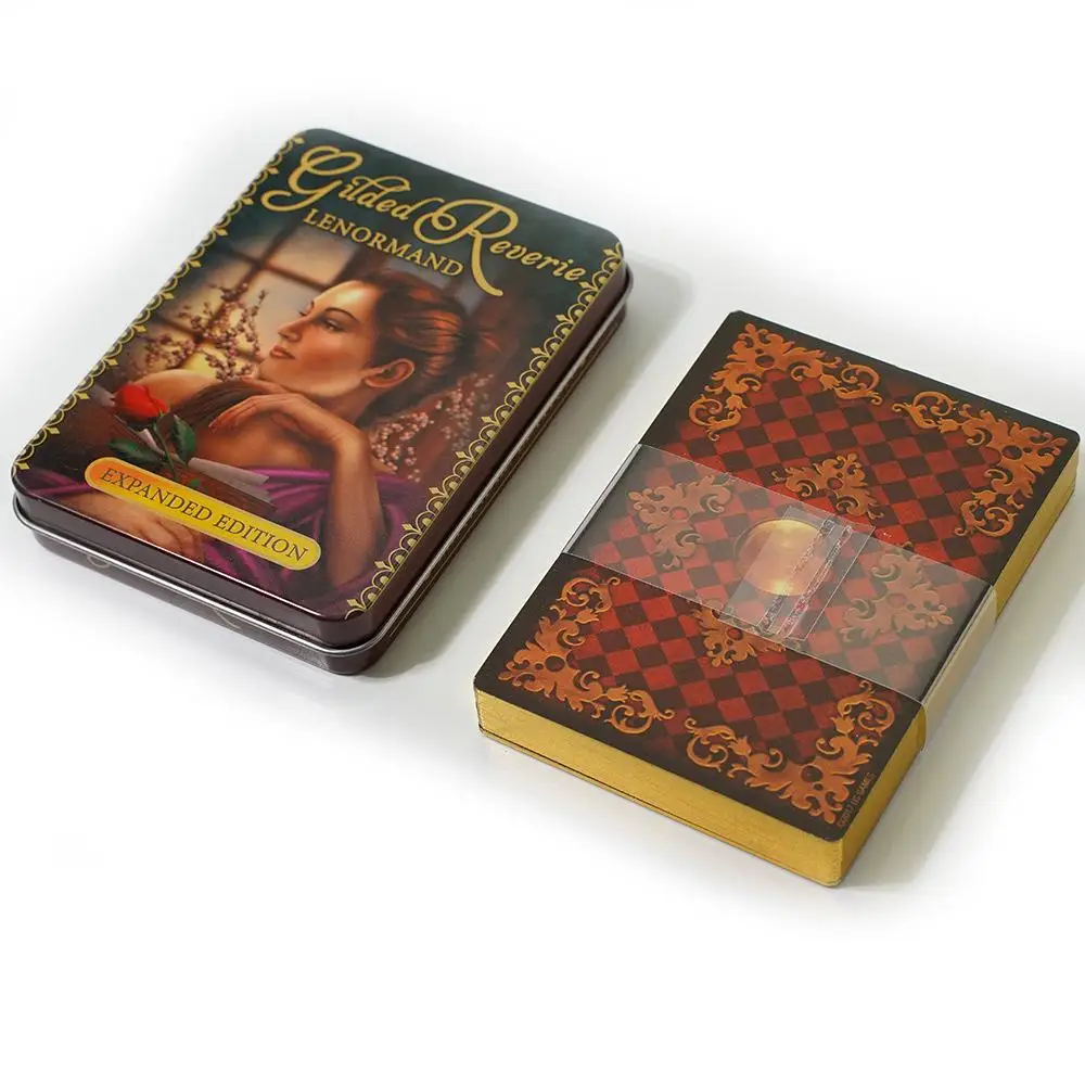 11*6 5 см позолоченная колода Таро Reverie Lenormand в жестяной коробке с позолоченным