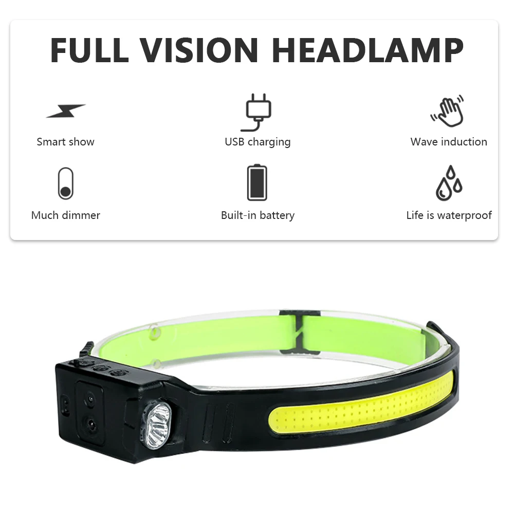 

COB LED индукционный фонарь с 3 режимами, 1200 мАч, USB фонарь для работы