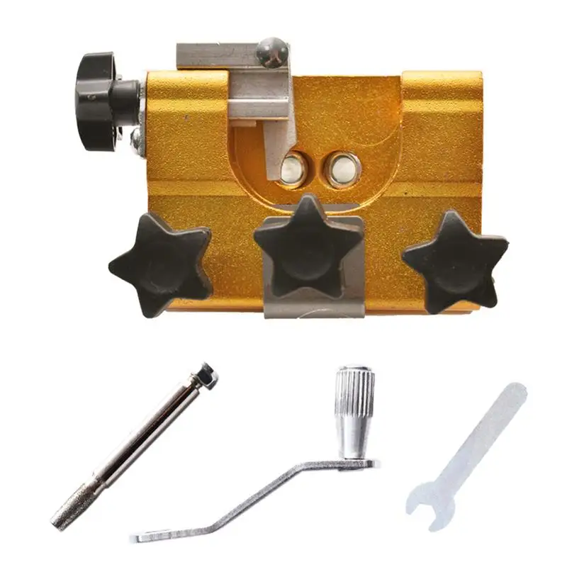 

Portable Chainsaw Sharpener Hand Crank Chainsaw Chain Sharpening Jig Tool for Woodworking Drill Sharpen Tool Golden 1 Grind Head